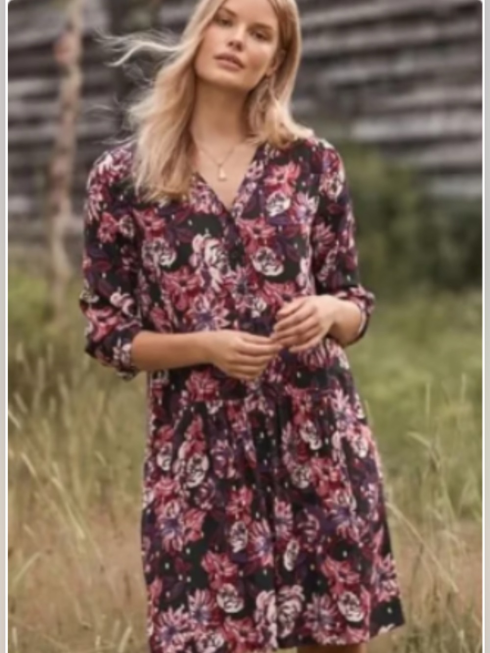 Garnet Hill New Without Tags Drop Waist Button Up Floral Dress Size 10 NWOT